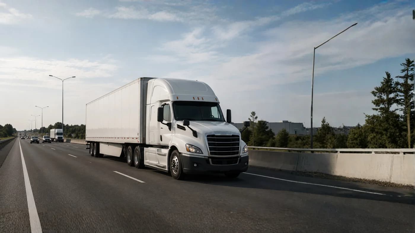 Vehicle transport truck traveling on a North American highway