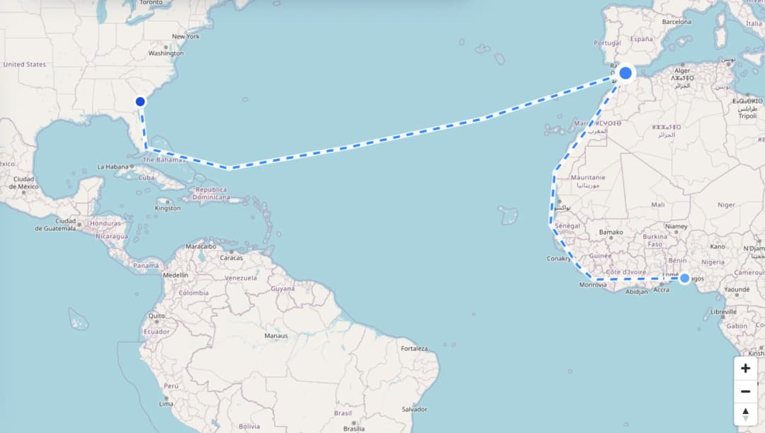 Cross-border destination route and delivery status