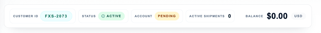 Fleet X Manage account and shipment workspace
